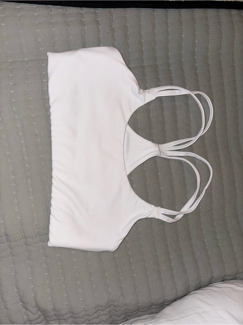 Fabletics White Double-Strap Sports Bra